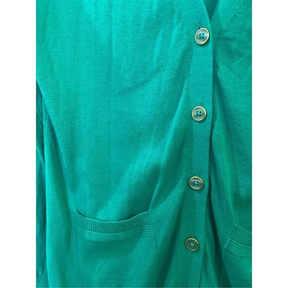 BANANA REPUBLIC CARDIGAN GREEN LONG SLEEVE BUTTON UP POCKETS PREPPY SZ M NWT - Picture 2 of 12